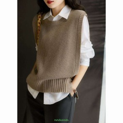 秋のファッション40代ショート レディース ニットベスト 無地 シンプル ゆったり 韓国風セーター 袖なし カジュアル ニットトップス 通販 Lineポイント最大get Lineショッピング