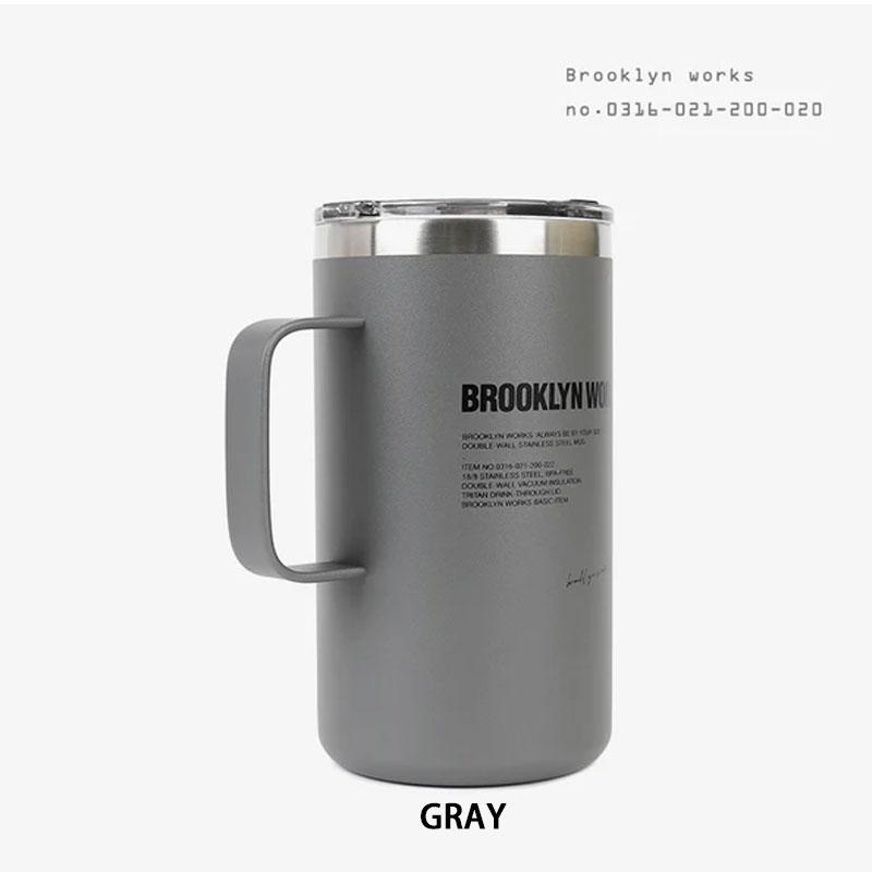 BROOKLYNWORKS ブルックリンワークス CUP W ダブルマグカップ Lサイズ 保温 保冷 おしゃれ ステンレスマグカップ シェラカップ コーヒカップ