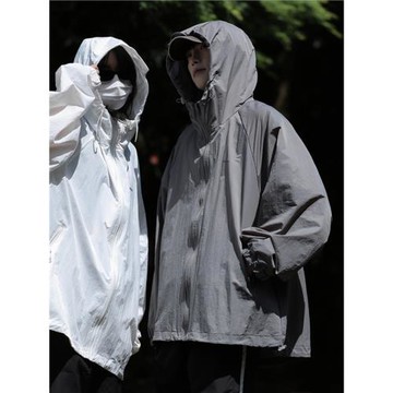 山系戶外冰絲防曬衣男夏季薄款美式機能沖鋒衣外套潮牌連帽防曬服