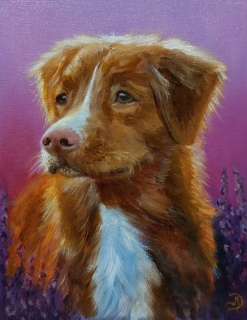 獵犬繪畫原創藝術狗油畫帆布畫