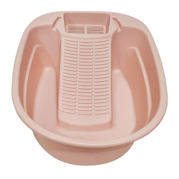 一體成型加厚多功能洗衣板水盆  長方款-粉色  48x38x14公分  1個