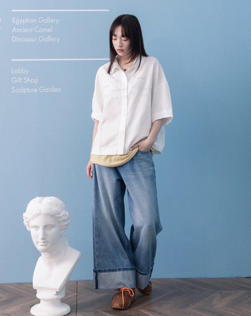 曖昧英文字氣球立體短袖襯衫(兩色)