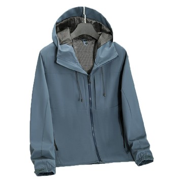 【巴黎精品】衝鋒衣防風夾克-連帽防刮純色防潑水男外套3色a1he44