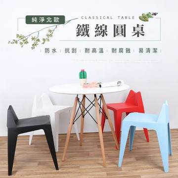 【IDEA】北歐典藏木製大圓桌 休閒桌 餐桌 戶外桌 辦公桌 圓桌(二色任選/加粗桌腳)