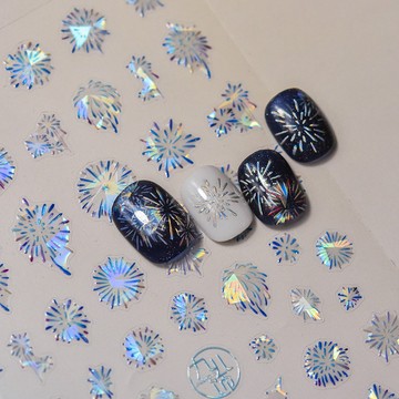 台灣現貨 tomoni 爆款煙火貝殼光美甲貼紙 日系煙花立體美甲飾品 背膠貼紙 背膠指甲貼 新年美甲貼片 美甲diy