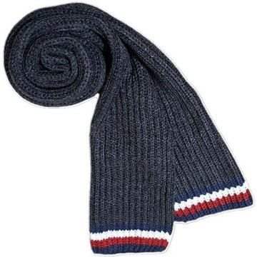 Tommy Hilfiger 黑灰經典標誌條紋圍巾(現貨+預購)