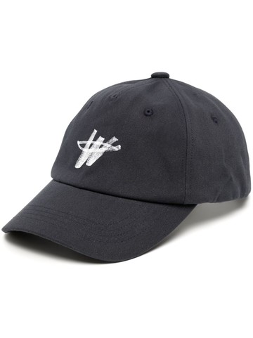 We11done - logo-print twill cap - unisex - Cotton/Polyester/Rayon - One Size - Grey