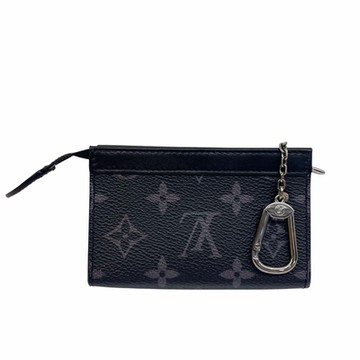 LV LOUIS VUITTON  M82776 LV 黑灰Monogram老花鑰匙零錢包