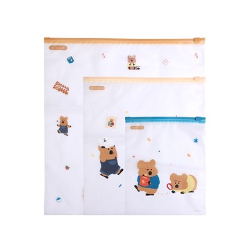 【HOUSUXI】DINOTAENG校園系列-滑很快夾鏈旅行收納袋-六件組【買一送一◆款式隨機贈送】＜售價已折＞