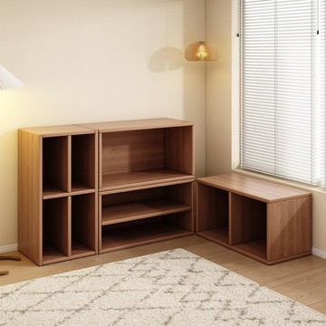 臺灣台灣出貨實木書櫃落地矮櫃家用自由組合格子櫃臥室儲物櫃電視櫃客廳小書架  露天市集  全臺最大的網路購物市集