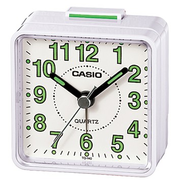 CASIO 卡西歐 方形小鬧鐘 TQ-140-7DF  白色