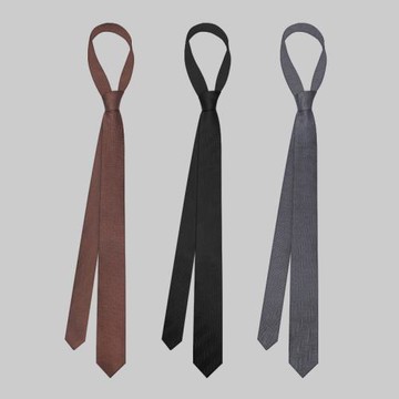 黑色領帶男學院風女襯衫裝飾休閑真絲韓版人字紋小眾設計感手打潮