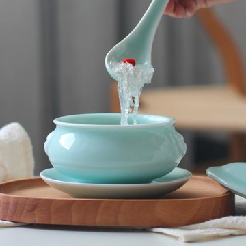 龍泉青瓷廚房燉盅陶瓷燕窩魚翅燉鍋燉煲湯煲雪蛤燉罐小燉盅隔水