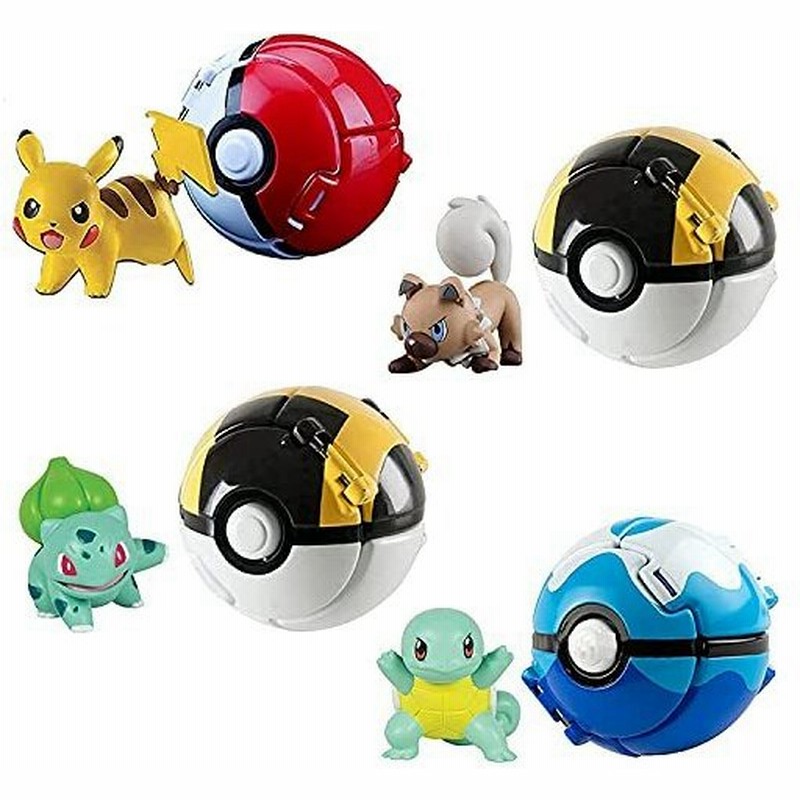モンスターボールパックコレクションポケットモンスターアクションフィギュア子供用おもちゃセットキッズ教育誕生日パーティーおもちゃ 4個 通販 Lineポイント最大0 5 Get Lineショッピング