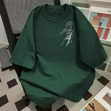 【台灣出貨】100%純棉 日系穿搭  五分袖T恤 男短袖上衣 圓領 潮牌衣服 百搭上衣 日系上衣 衣服 短袖t恤 簡約款