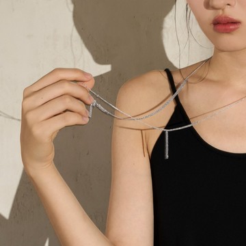 Soft | 幾何銀色拼接長鍊