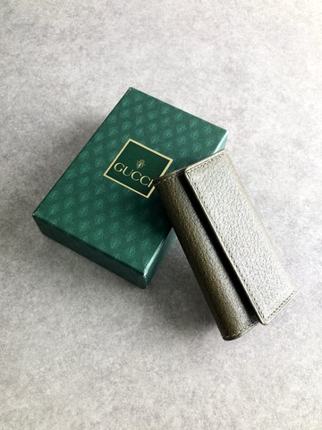 [日本直送，品牌二手包] GUCCI 鑰匙包，綠皮革，4 環，復古，舊款，sut57n