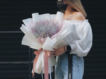 DAY OFF 滿天星花束 乾燥花束 浪漫 韓系 永生花 情人節花束 七夕