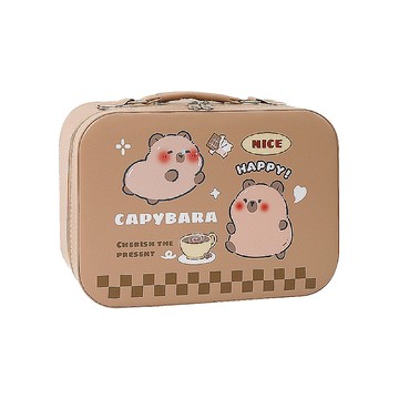 【啾愛你】可愛水豚君手提旅行箱-咖啡色