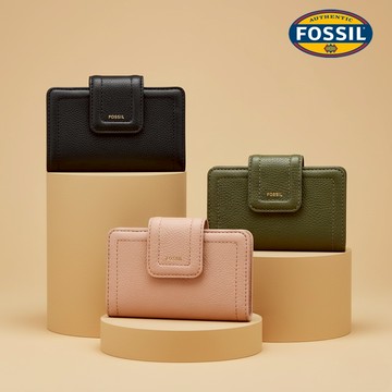 【FOSSIL官方旗艦館】Madison 真皮釦式短夾 (多色可選)