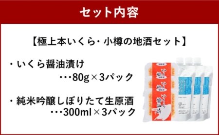 極上本いくら３パック・小樽の地酒３パック