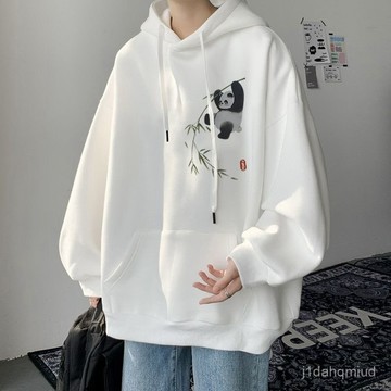 臺灣出貨M-8XL 大學t 熊貓 長袖上衣 刷毛 重磅大學t 大學t長袖 韓版上衣 寬鬆上衣 長袖衛衣 長袖t