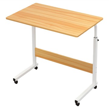 床邊移動升降桌 60cm~85cm 壓縮木板 鐵 13寸桌面  淺胡桃