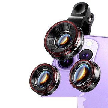 手機外置廣角鏡頭高清直播自拍迷你微距魚眼組合多功能攝影鏡頭【Snowbelle優選】