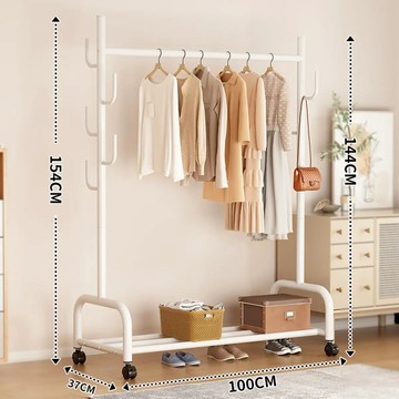 衣櫃 掛衣架 衣帽架 晾衣架落地臥室掛衣架單桿式衣服架子簡易家用收納架衣帽架可移動『cyd20023』