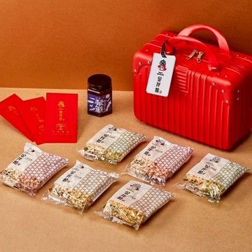 【金拌麵 KIM'S NOODLES】金拌麵 海馬奔騰年節禮盒 1罐+9包/盒(附精美行李箱禮盒)