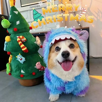 秋冬狗狗怪獸毛怪裝扮四腳衣服寵物連帽衛衣睡衣柯基柴犬新春過年
