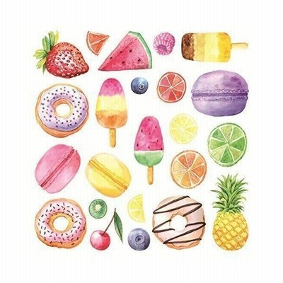 ウォールステッカー ドーナツ アイスクリーム 果物 おしゃれ 可愛い 壁紙 シール 飾り 2枚セット 28x28cm かわ 通販 Lineポイント最大get Lineショッピング