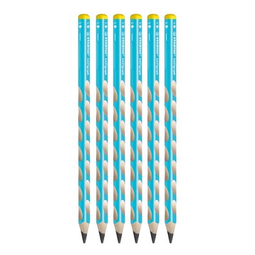 STABILO 思筆樂 洞洞鉛筆 左手HB鉛筆 淺藍色  6支