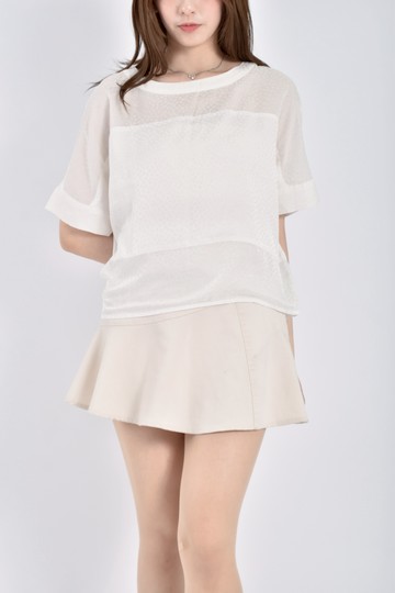 (M) xuxuwaer質感圓領白色短袖上衣