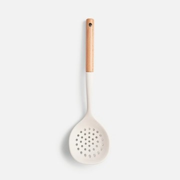 木柄矽膠漏杓