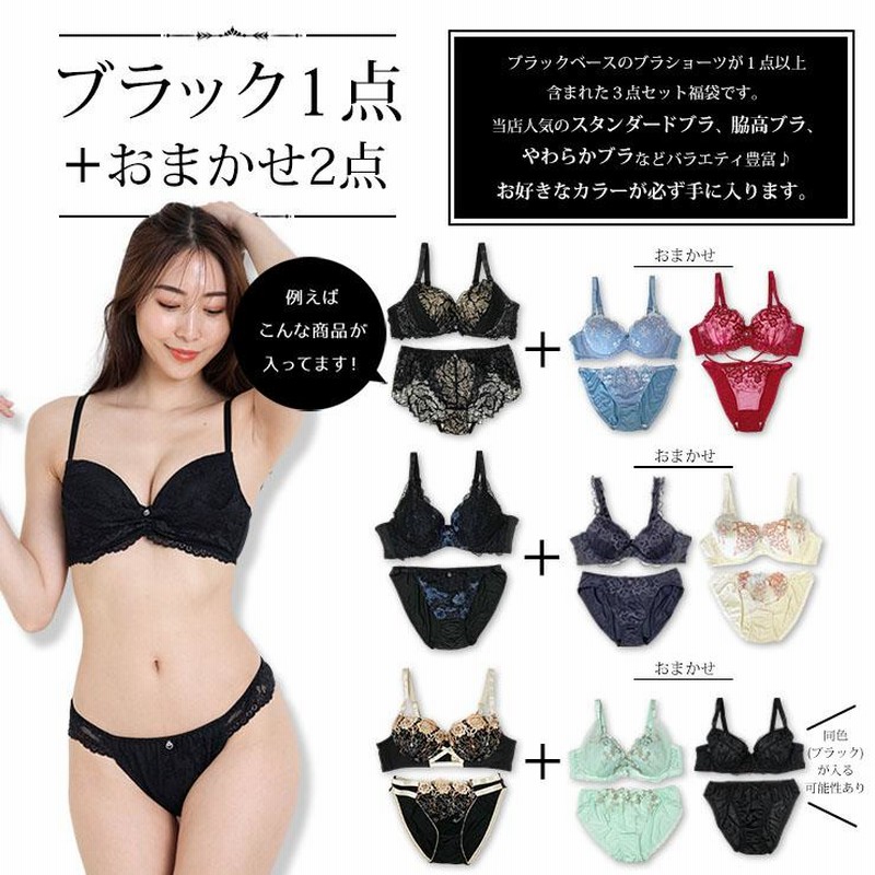 ブラジャー 大きいサイズ 福袋 ブラショーツセット B85 B90 B95