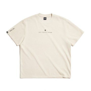 EDWIN 吸濕排汗小字印花涼感短袖T恤-男款 (灰卡其) #上衣