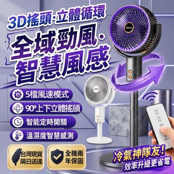 松禾SONGHE✅3D搖頭循環風扇 【台灣出貨💥保固二年】風扇 電風扇 循環風扇 搖頭風扇 自動搖頭 超遠送風 調節風扇