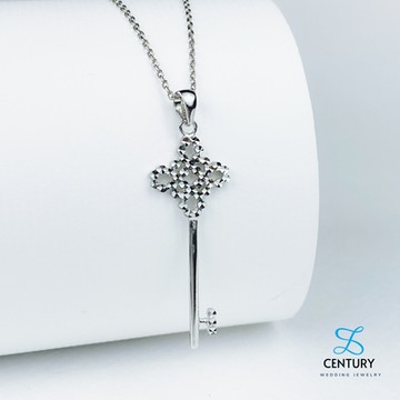 【世紀白金】Pt950鉑金吊墜 成功之鑰墜子 CNC鑽石刻花工藝