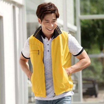 【LEIDOOE】中性版雙面穿背心(22066)黃/鐵灰