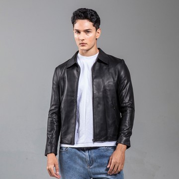 INTIMATUS 國民領軍黑鎳拉鏈皮外套(經典黑) IM25031