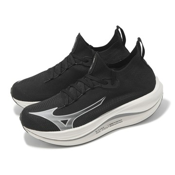 Mizuno 慢跑鞋 Neo Vista 男鞋 黑 灰白 針織 襪套 厚底 波浪片 運動鞋 美津濃 J1GC2439-52