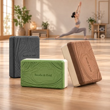 等高磚瑜伽磚 邵氏硬度45 高密度 260G EVA材質 雙色 瑜珈磚 23×15×7cm 防滑穩固
