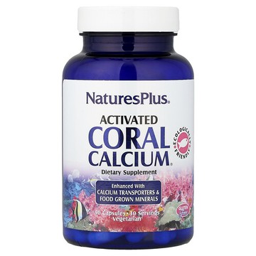 NaturesPlus, 活性珊瑚鈣，90 粒素食膠囊