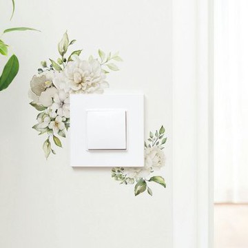 【MR.ZAKKA】創意萬用裝飾貼紙-植物主題 白色花朵物語 居家節慶布置 DIY可移式壁貼 無痕壁貼 牆貼