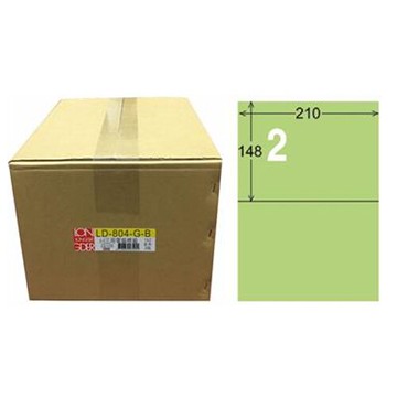 【龍德】A4三用電腦標籤 148x210mm 淺綠色 1000入 / 箱 LD-804-G-B