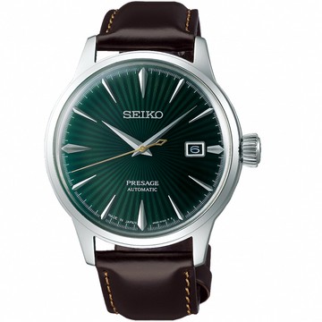 SEIKO 精工錶 Presage調酒師41小時動力儲存機械錶 4R35-01T0M(SRPD37J1)-40mm-綠面皮革【刷卡回饋 分期0利率】【APP下單點數13倍送】