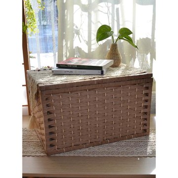 北歐草藤編收納箱儲物箱大號有蓋衣服玩具收納盒抽屜式衣柜整理箱