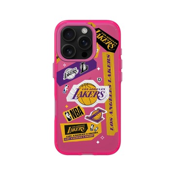iPhone 16 Pro Clear 粉漾桃 - NBA - 拼貼系列-洛杉磯湖人 L.A. Lakers - Collage