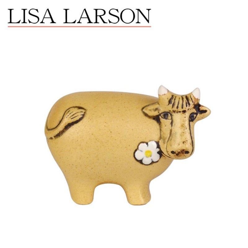 リサラーソン 置物 スウェーデンのお花のうし 牛（イエロー）うし 北欧
